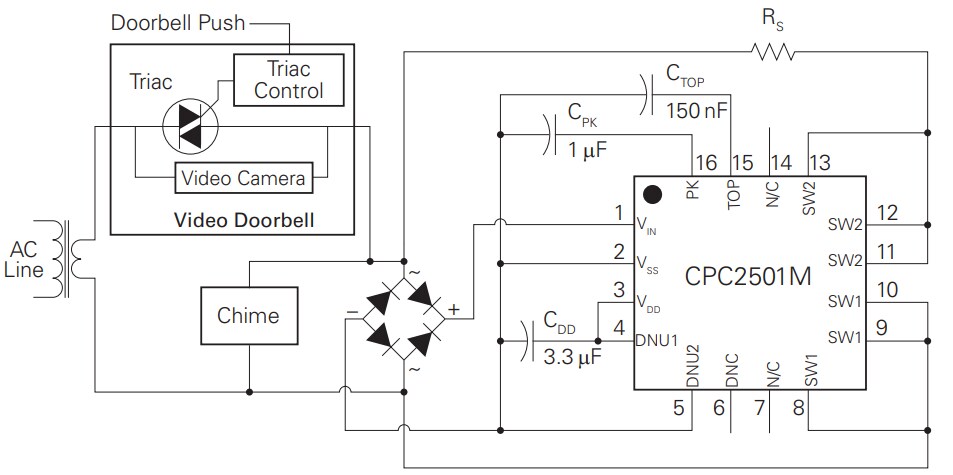 Application Circuit Diagram - Littelfuse CPC2501M Solid State Relay